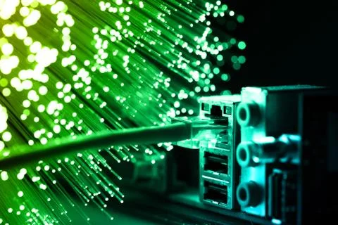 Fiber optics background with lots of light spots Stock Photos