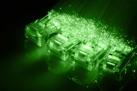 Fiber optics background with lots of light spots Stock Photos