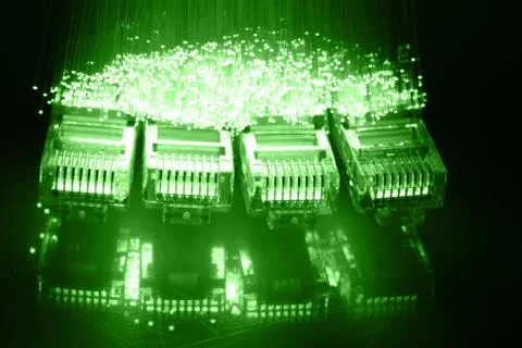 Fiber optics background with lots of light spots Stock Photos