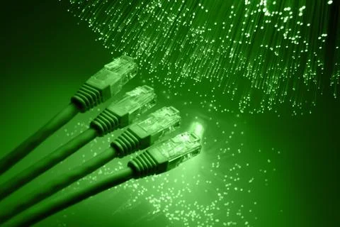 Fiber optics background with lots of light spots Stock Photos