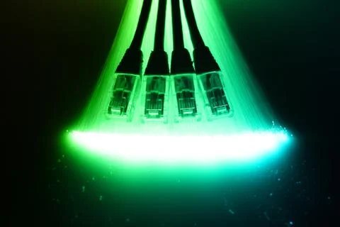 Fiber optics background with lots of light spots Stock Photos
