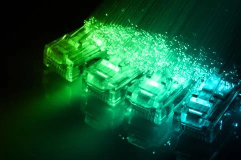 Fiber optics background with lots of light spots Stock Photos
