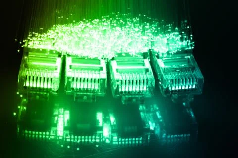 Fiber optics background with lots of light spots Stock Photos