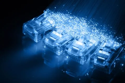 Fiber optics background with lots of light spots Stock Photos