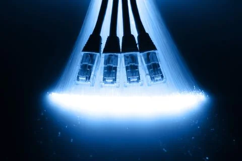 Fiber optics background with lots of light spots Stock Photos