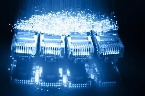 Fiber optics background with lots of light spots Stock Photos