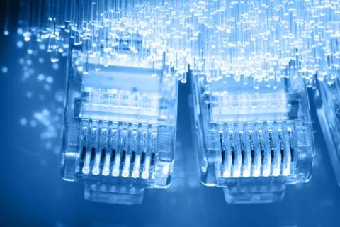 Fiber optics background with lots of light spots Stock Photos