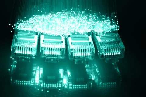 Fiber optics background with lots of light spots Stock Photos