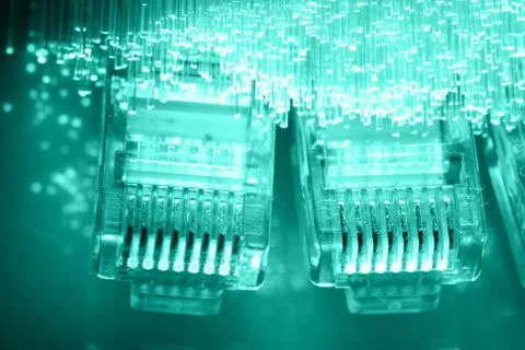 Fiber optics background with lots of light spots Stock Photos