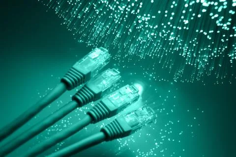 Fiber optics background with lots of light spots Stock Photos