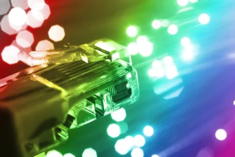 Fiber optics background with lots of light spots Stock Photos