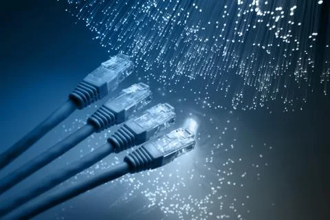 Fiber optics background with lots of light spots Stock Photos