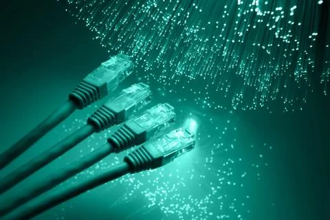 Fiber optics background with lots of light spots Stock Photos