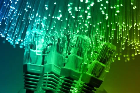 Fiber optics background with lots of light spots Stock Photos