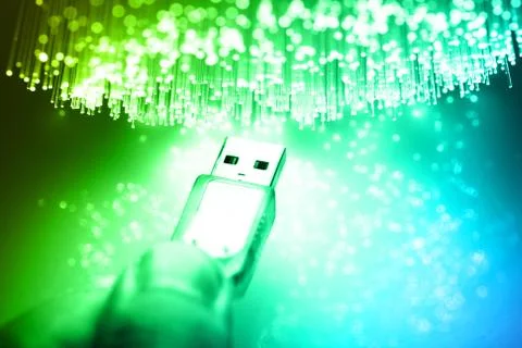 Fiber optics background with lots of light spots Stock Photos