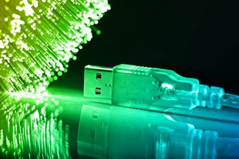 Fiber optics background with lots of light spots Stock Photos