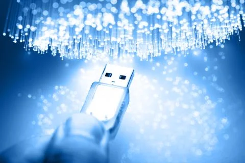 Fiber optics background with lots of light spots Stock Photos