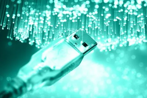 Fiber optics background with lots of light spots Stock Photos