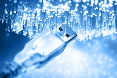 Fiber optics background with lots of light spots Stock Photos
