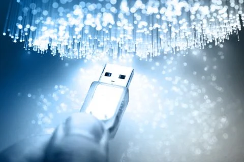 Fiber optics background with lots of light spots Stock Photos