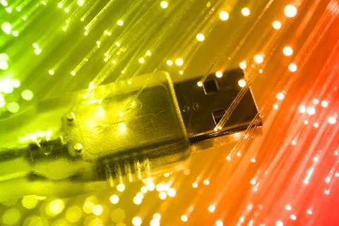 Fiber optics background with lots of light spots Stock Photos