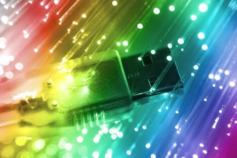 Fiber optics background with lots of light spots Stock Photos