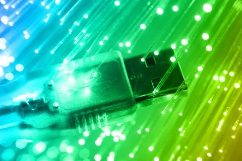 Fiber optics background with lots of light spots Stock Photos
