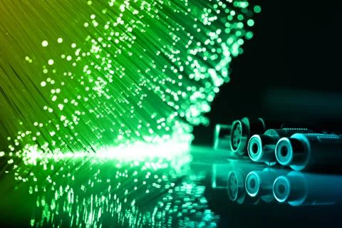 Fiber optics background with lots of light spots Stock Photos