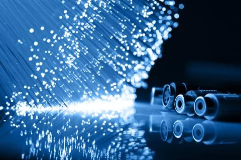 Fiber optics background with lots of light spots Stock Photos