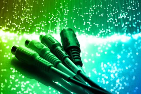 Fiber optics background with lots of light spots Stock Photos