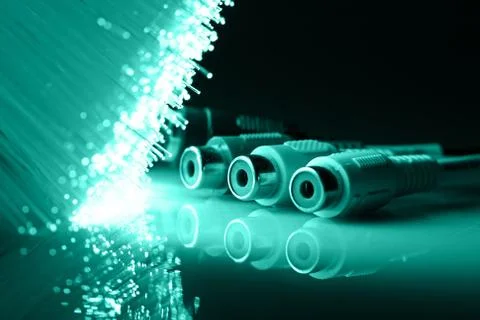 Fiber optics background with lots of light spots Stock Photos