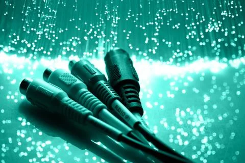 Fiber optics background with lots of light spots Stock Photos
