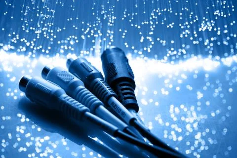 Fiber optics background with lots of light spots Stock Photos