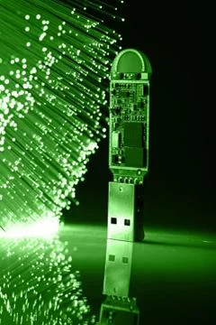 Fiber optics background with lots of light spots Stock Photos