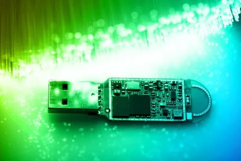 Fiber optics background with lots of light spots Stock Photos