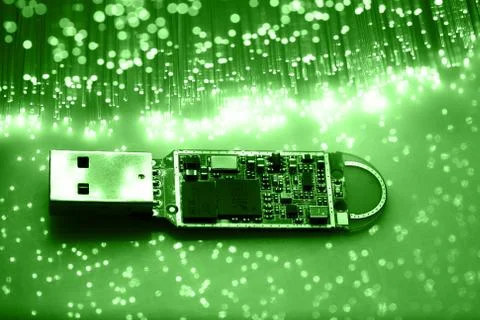 Fiber optics background with lots of light spots Stock Photos