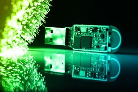 Fiber optics background with lots of light spots Stock Photos