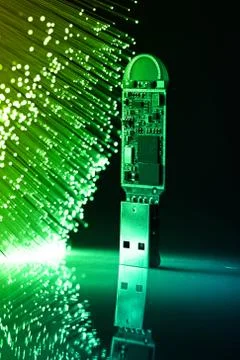 Fiber optics background with lots of light spots Stock Photos