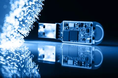 Fiber optics background with lots of light spots Stock Photos