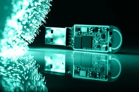 Fiber optics background with lots of light spots Stock Photos