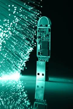 Fiber optics background with lots of light spots Stock Photos