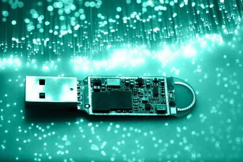 Fiber optics background with lots of light spots Stock Photos