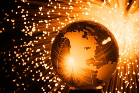 Fiber optics background with lots of light spots Stock Photos