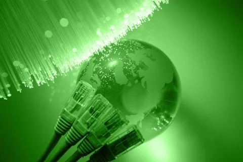 Fiber optics background with lots of light spots Stock Photos