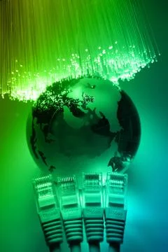 Fiber optics background with lots of light spots Stock Photos