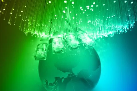 Fiber optics background with lots of light spots Stock Photos