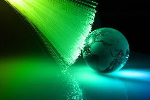 Fiber optics background with lots of light spots Stock Photos
