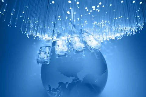 Fiber optics background with lots of light spots Stock Photos