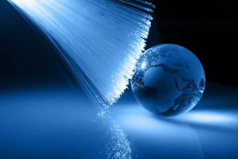 Fiber optics background with lots of light spots Foto stock