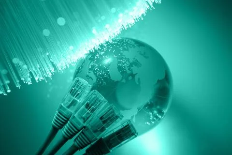 Fiber optics background with lots of light spots Stock Photos